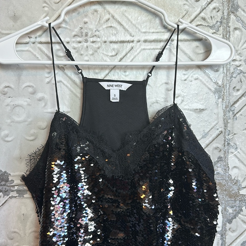 Nine West Lacy metallic sequins tank - Picture 2 of 4